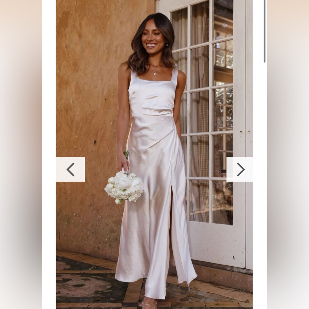 Satin Champagne wedding dress NWT